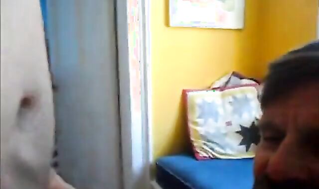 Mature Bear Sucks Daddy's Fat Cock