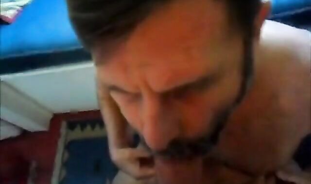 Mature Bear Sucks Daddy's Fat Cock