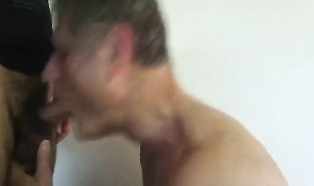 Daddy's throat gets fucked by a big cock and filled with cum. 2