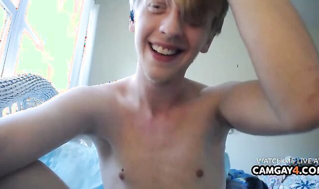 youthful stud Draining His long man meat