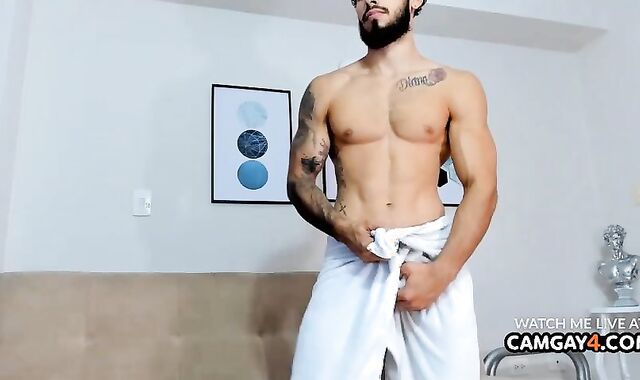 spectacular muscled twunk With Lens With lovemaking-fake penis In His dark slot
