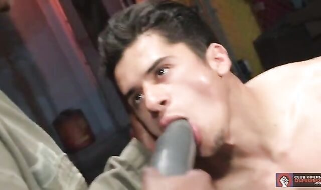 Tongue fuck sticks And good-sized shaft In dirty butt-hole