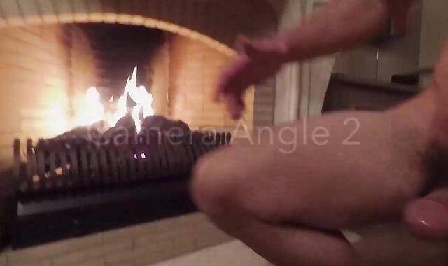 teenage Interchanges suck off-vibration In Front Of Fireplace In Amsterdam