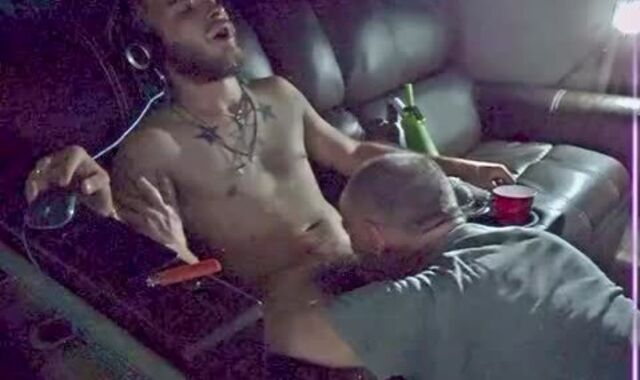 gay-for-pay DEGUSTATING DREW'S massive man meat