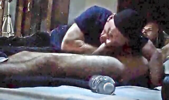 gay-for-pay DEGUSTATING DREW'S massive man meat