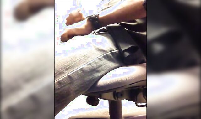 Black Cubicle Masturbation: Caught Jerking Off by Coworker