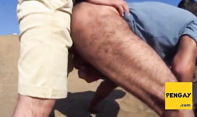 Bareback Outdoor Fun with a Stranger on a Dune