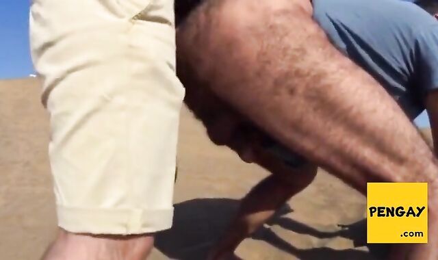 Bareback Outdoor Fun with a Stranger on a Dune