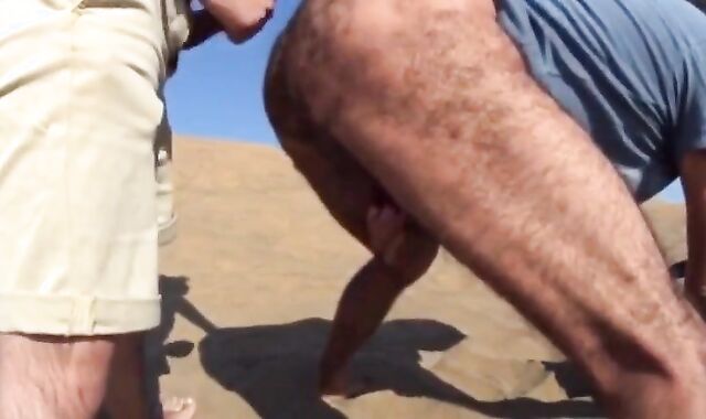 Bareback Outdoor Fun with a Stranger on a Dune