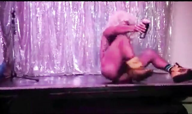 Muscular Bear Stripper with a Huge Cock