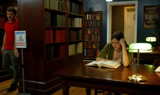 Making move to bang this gorgeous TS librarian