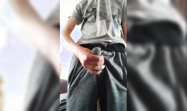 Hungarian Stud Strokes His Big Cock
