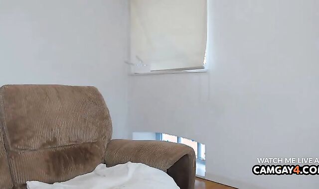 brawny chap Masturbates Off And Completes Up Climaxing