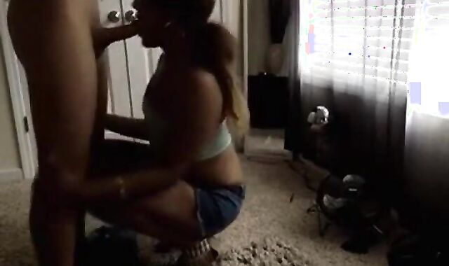 Hot Latina Crossdresser Blowjob