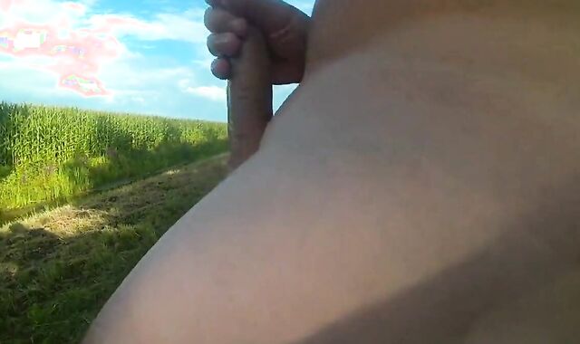 Abspritzen im Freien - Outdoor Handjob für einen Mann