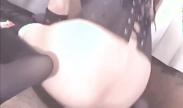 Asian Crossdresser Plays with Huge Toy