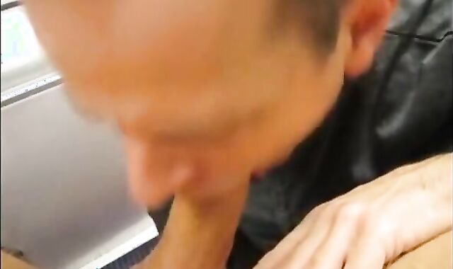 Daddy Sucks and Swallows Young Cock