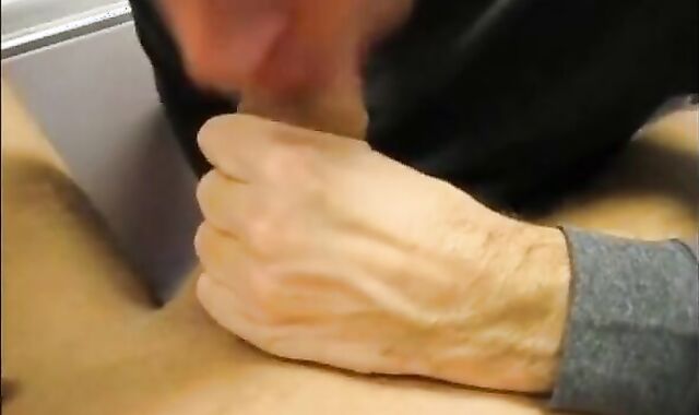 Daddy Sucks and Swallows Young Cock