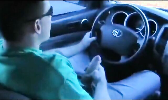 Twink Blows Big Cock in a Car