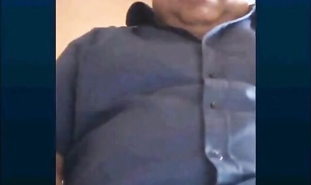 Fat Turkish Grandpa Strokes His Cock