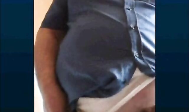 Fat Turkish Grandpa Strokes His Cock