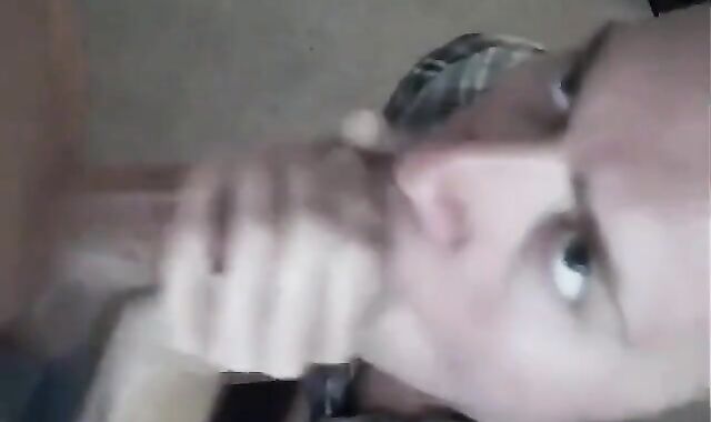 Twink Sucks Big Cock, Amateur Blowjob with CIM and Swallow