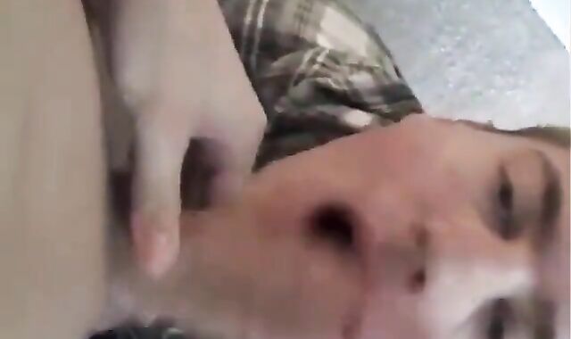 Twink Sucks Big Cock, Amateur Blowjob with CIM and Swallow