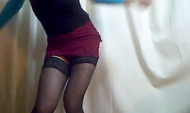 Sissy Black Thong Twink Shows Off