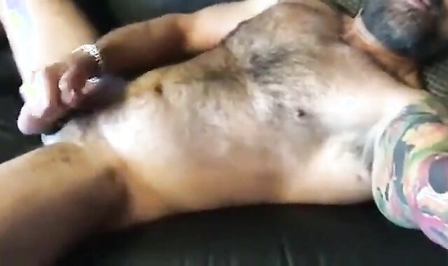Hairy Muscle Daddy Jerks Off and Cums for Me 2