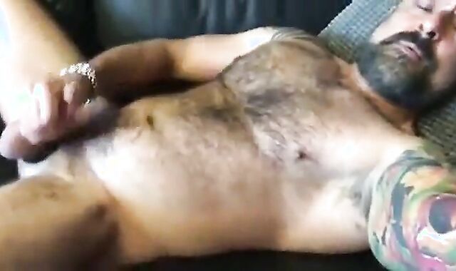 Hairy Muscle Daddy Jerks Off and Cums for Me 2