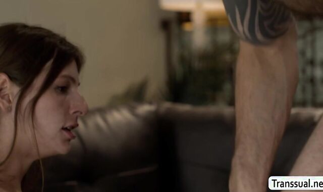 Horny brunette TS wants a big dick in her butthole