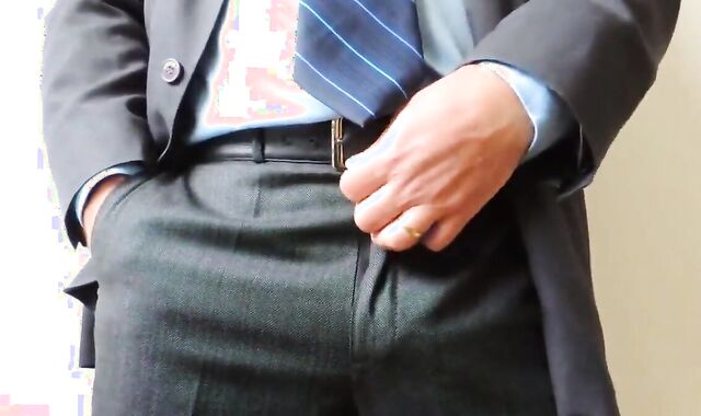 Daddy Bear Boss Unloads in His Suit 3