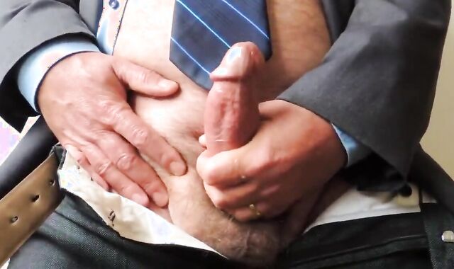 Daddy Bear Boss Unloads in His Suit 3