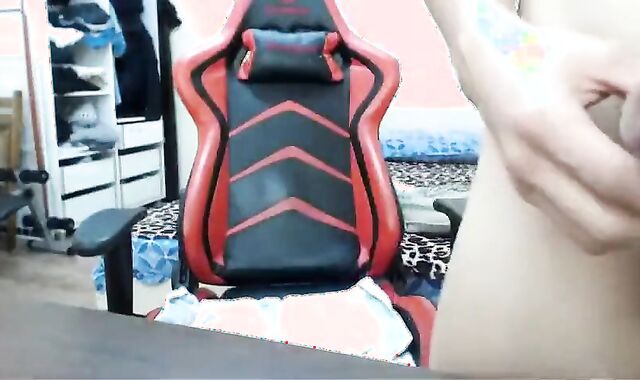 Romanian Amateur Twink Strokes Big Cock on Webcam 2