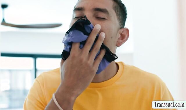 Caught my MILF stepmom getting fucked by TS