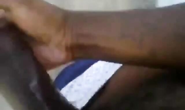 Huge Black Cock Masturbating and Cumming Outdoors