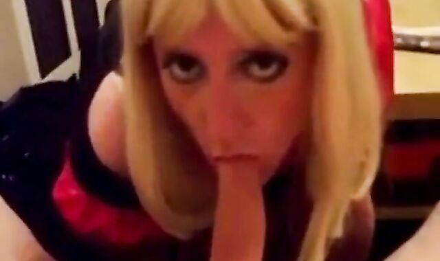 Submissive Crossdresser's Blowjob Training 3