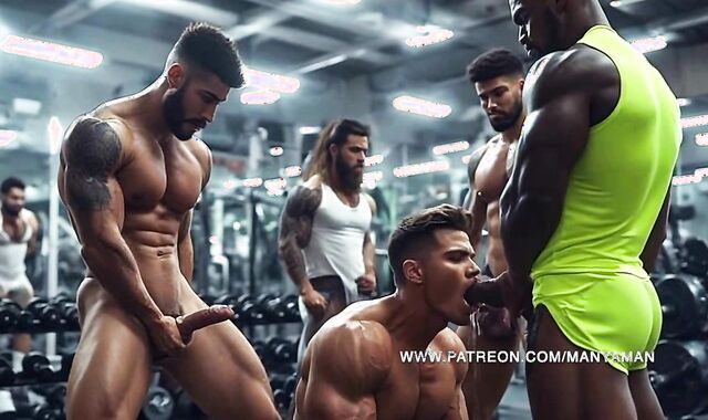 AI Studs Sucking In Gym by ManyAMan