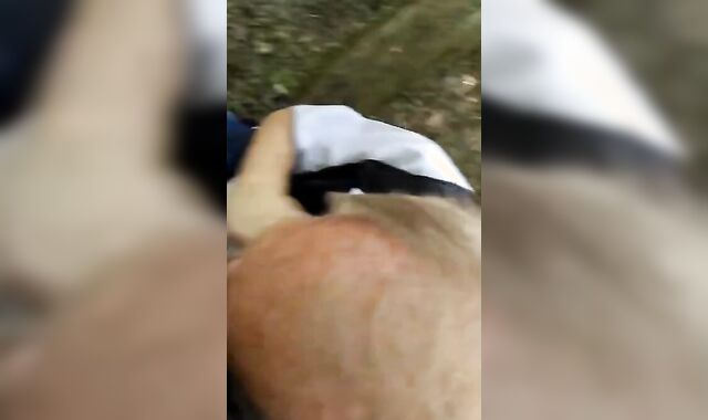 Old Man Sucks Young Cock Outdoors