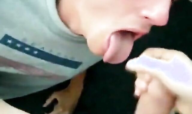 Twink Gets a Mouthful of Cum from Big Cock