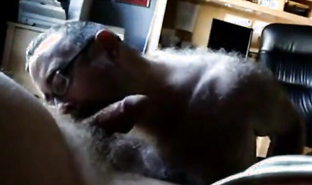 Hairy Grandpa Sucks and Swallows 2