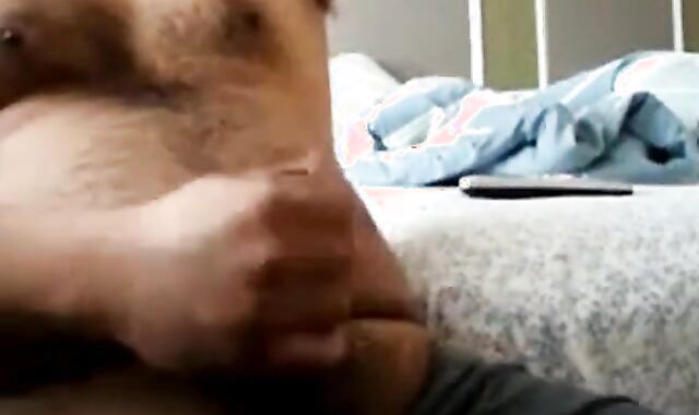 Fat Bear Jacks Off During a Massage