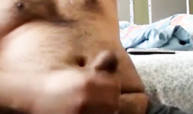 Fat Bear Jacks Off During a Massage