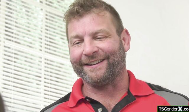 Shemale cheerleader has cock on her mind