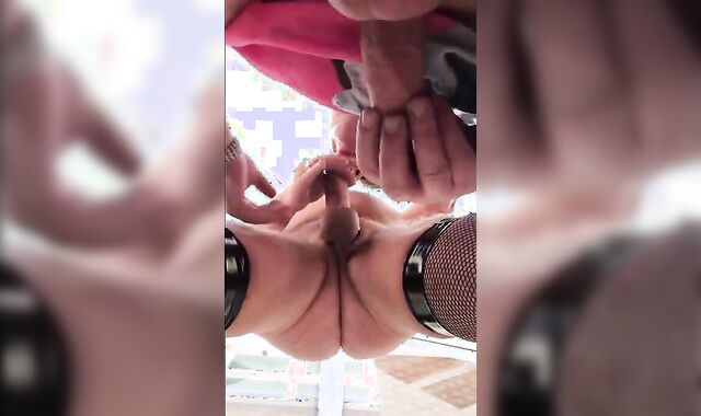 Crossdresser Bobbi's Blowjob at Work