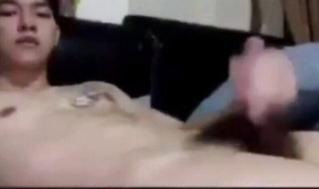 Asian Twink Jerks Off on Cam