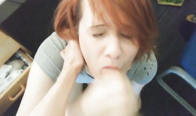 Pretty trans girl takes a load on her face