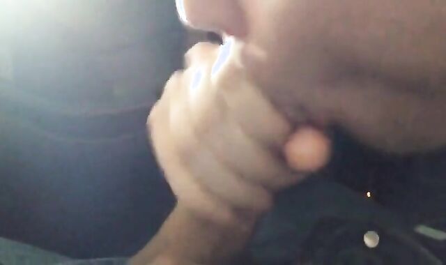 Dirty Car Blowjob: Outdoor Amateur Fun with CIM Swallow