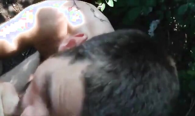 Big Cock Blowjob in the Woods with a Cum Facial