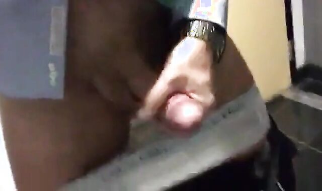 Big-Cock Daddy Strokes at Work
